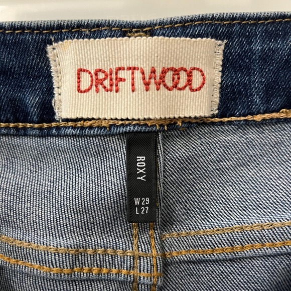 Driftwood Roxy Jeans 29 Crop Flare Floral Embroidered Hippie Boho Festival Y2K - Picture 4 of 5